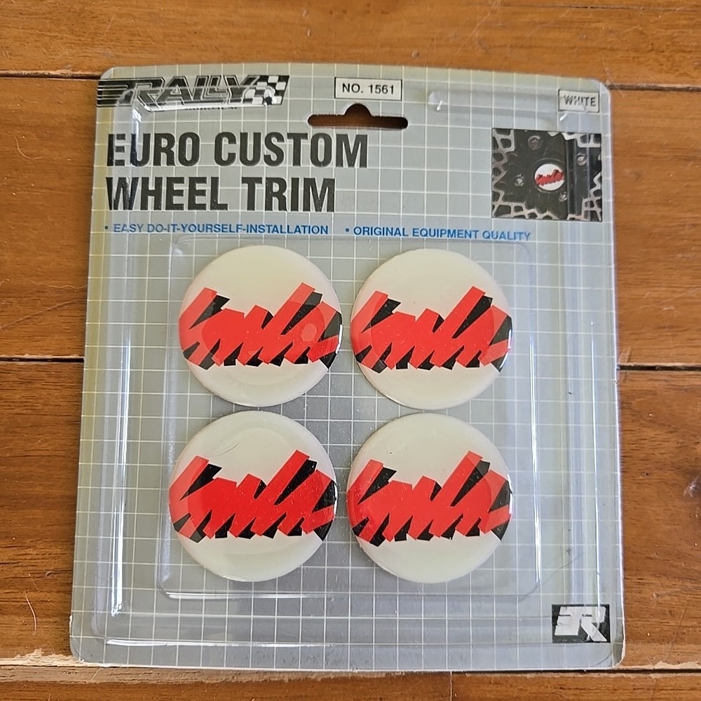 Vintage 90s Rally Euro Custom Wheel Trim White NOS Retro Automotive No 1561